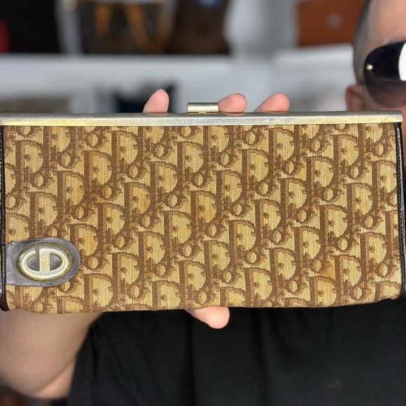Dior East/West Kisslock Trotter Clutch - Picture 1 of 1